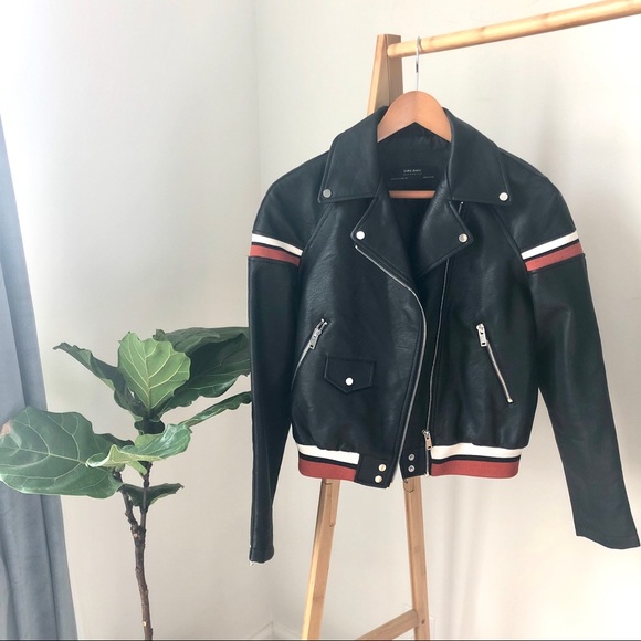 Zara Jackets & Blazers - Zara Faux Leather Bomber Jacket